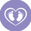 icon of baby feet inside of a heart shape