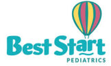 Logo of Best Start Pediatrics featuring a colorful hot air balloon above the text.