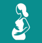Icon of a pregnant woman holding her stomach